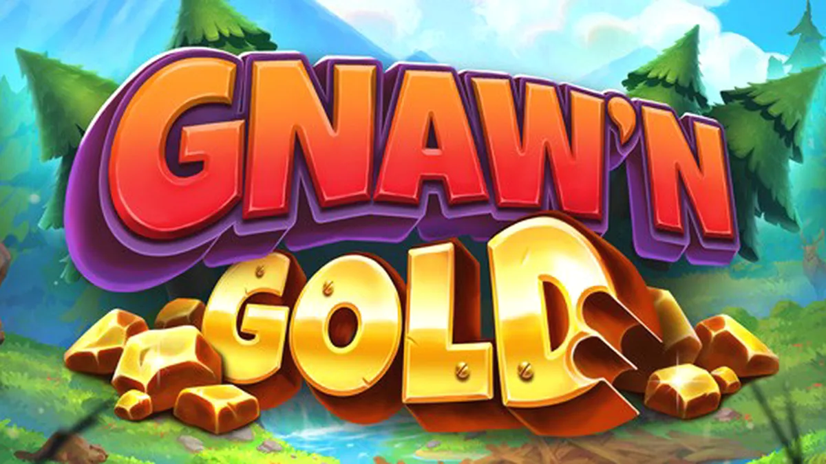 Tampilan visual permainan slot Gnaw’n Gold dengan tema hutan dan berang-berang